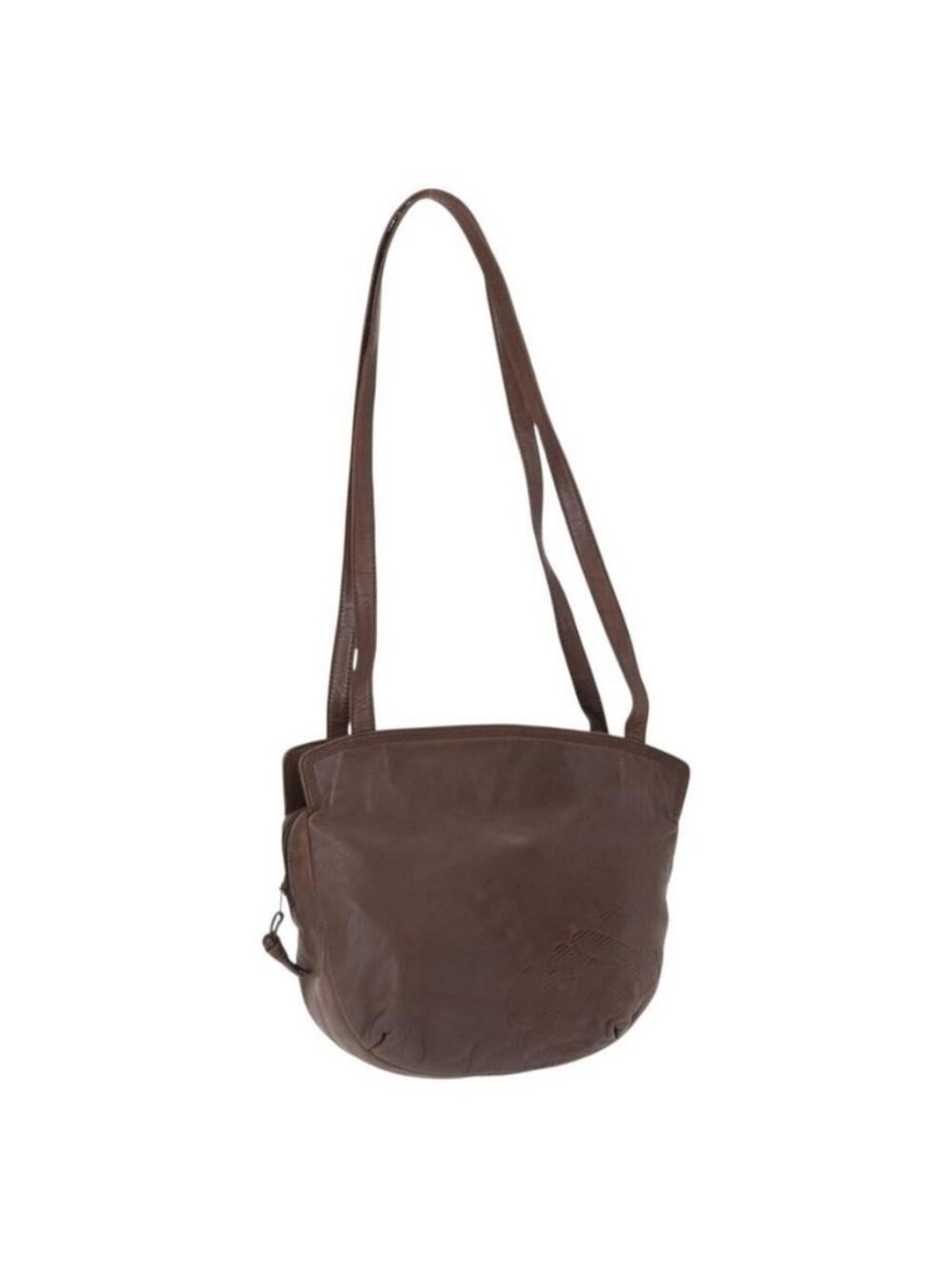 Authentic LOEWE Anagram Shoulder Bag Leather Brown Gold